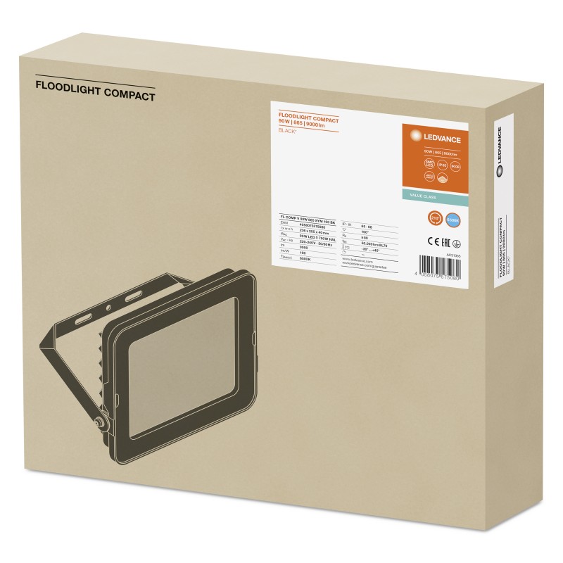 Прожектор FL COMPACT VALUE 90W 865 SYM 100° BK LEDVANCE фото 3